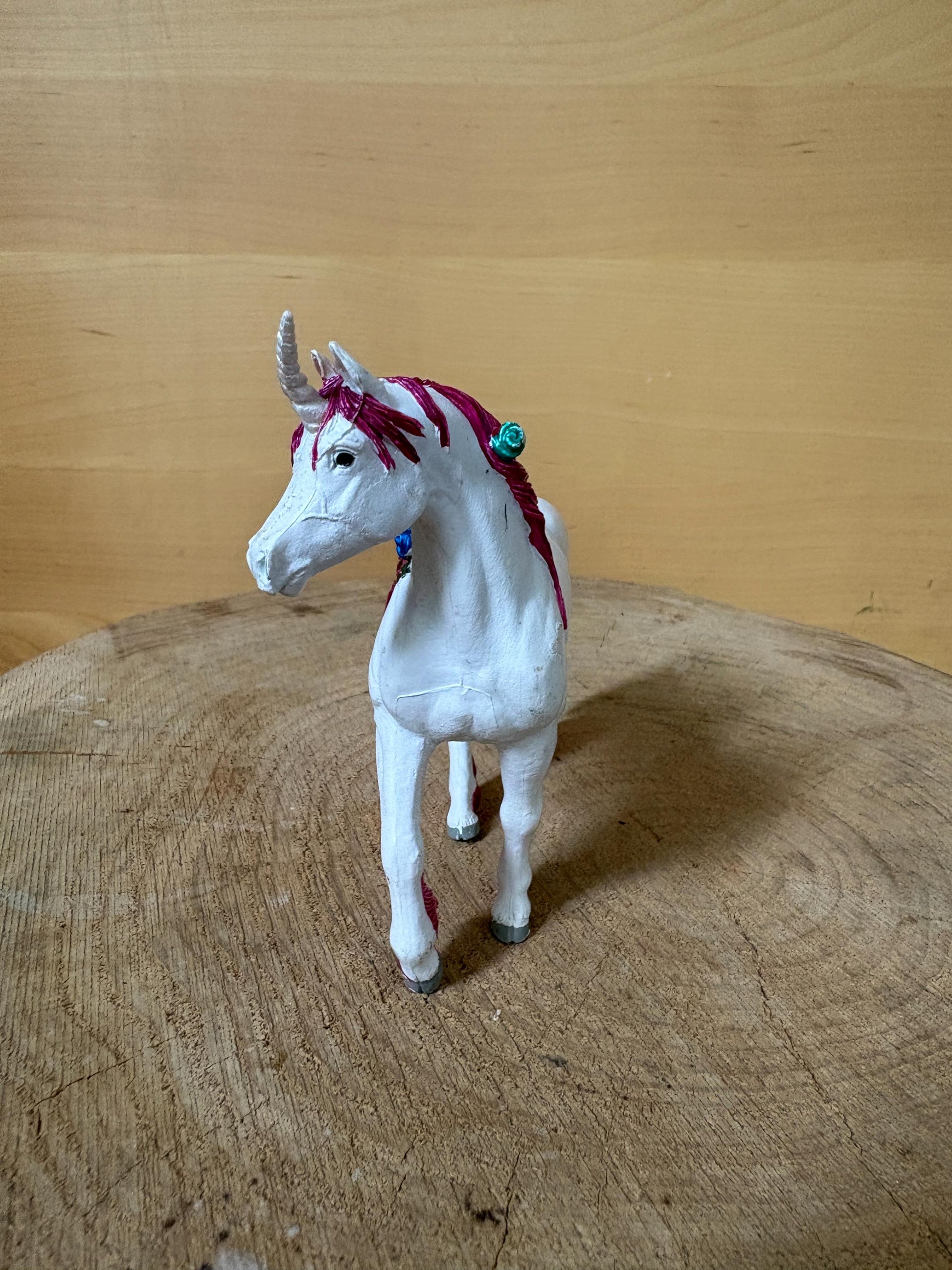 Pink Unicorn Figurine with Floral Details — additional view 9
