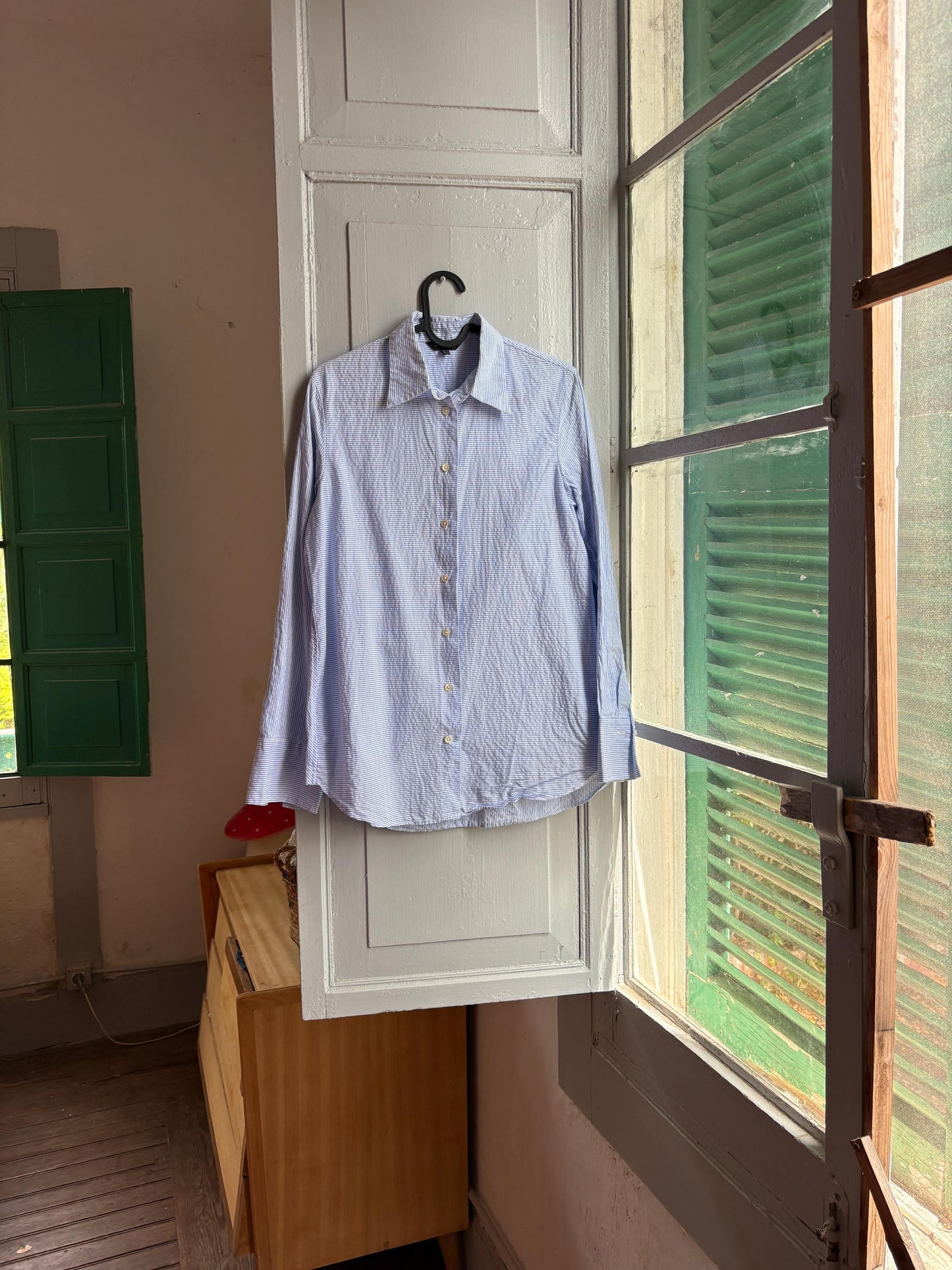 Massimo Dutti Blue Striped Cotton Shirt, Women’s EU 36 Small, Smart Casual Button-Up Blouse