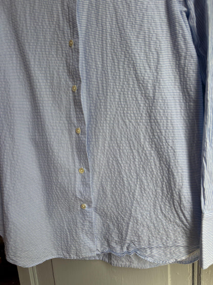 Massimo Dutti Blue Striped Cotton Shirt, Women’s EU 36 Small, Smart Casual Button-Up Blouse