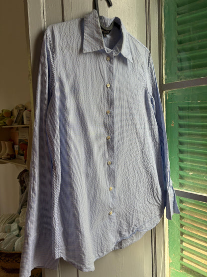 Massimo Dutti Blue Striped Cotton Shirt, Women’s EU 36 Small, Smart Casual Button-Up Blouse
