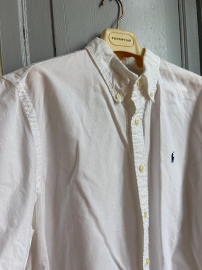 Polo Ralph Lauren Classic Fit Oxford Shirt, White Button Down Short Sleeve, Men's XL, Thick Cotton, Preppy Essential