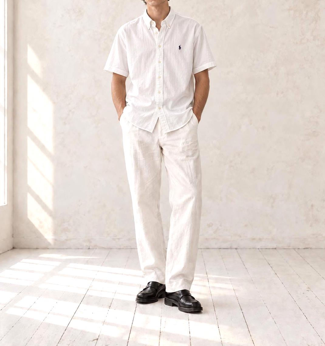 Polo Ralph Lauren Classic Fit Oxford Shirt, White Button Down Short Sleeve, Men's XL, Thick Cotton, Preppy Essential