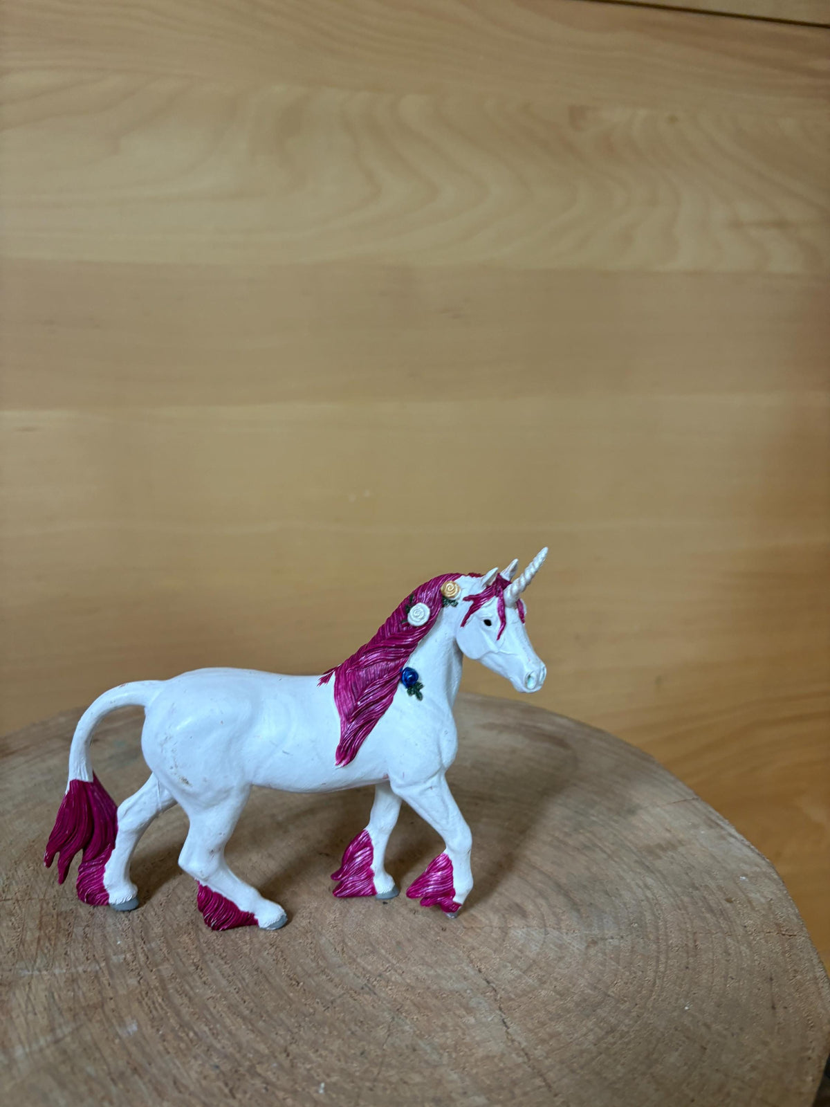 Pink Unicorn Figurine with Floral Details — additional view 5