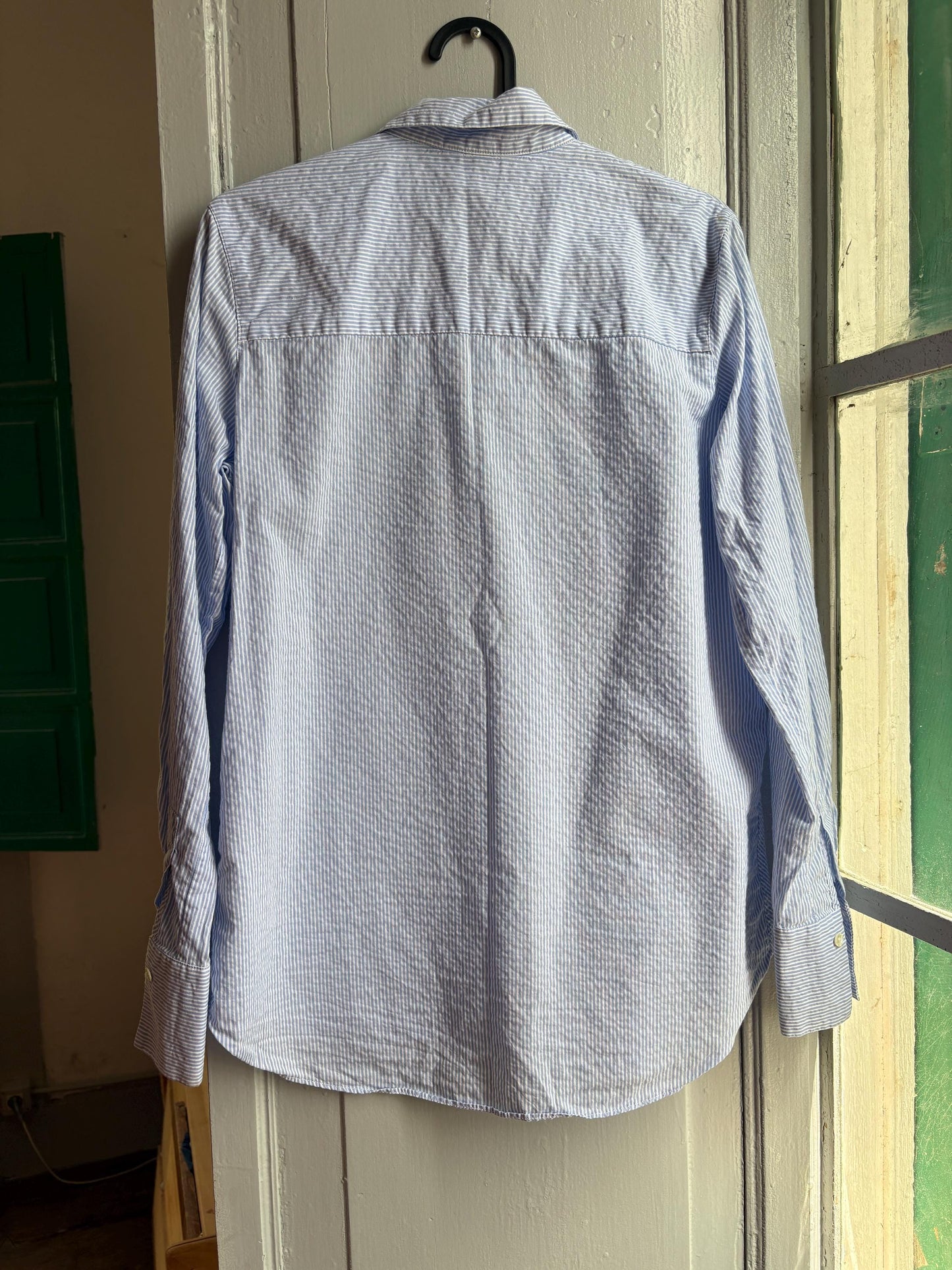 Massimo Dutti Blue Striped Cotton Shirt, Women’s EU 36 Small, Smart Casual Button-Up Blouse