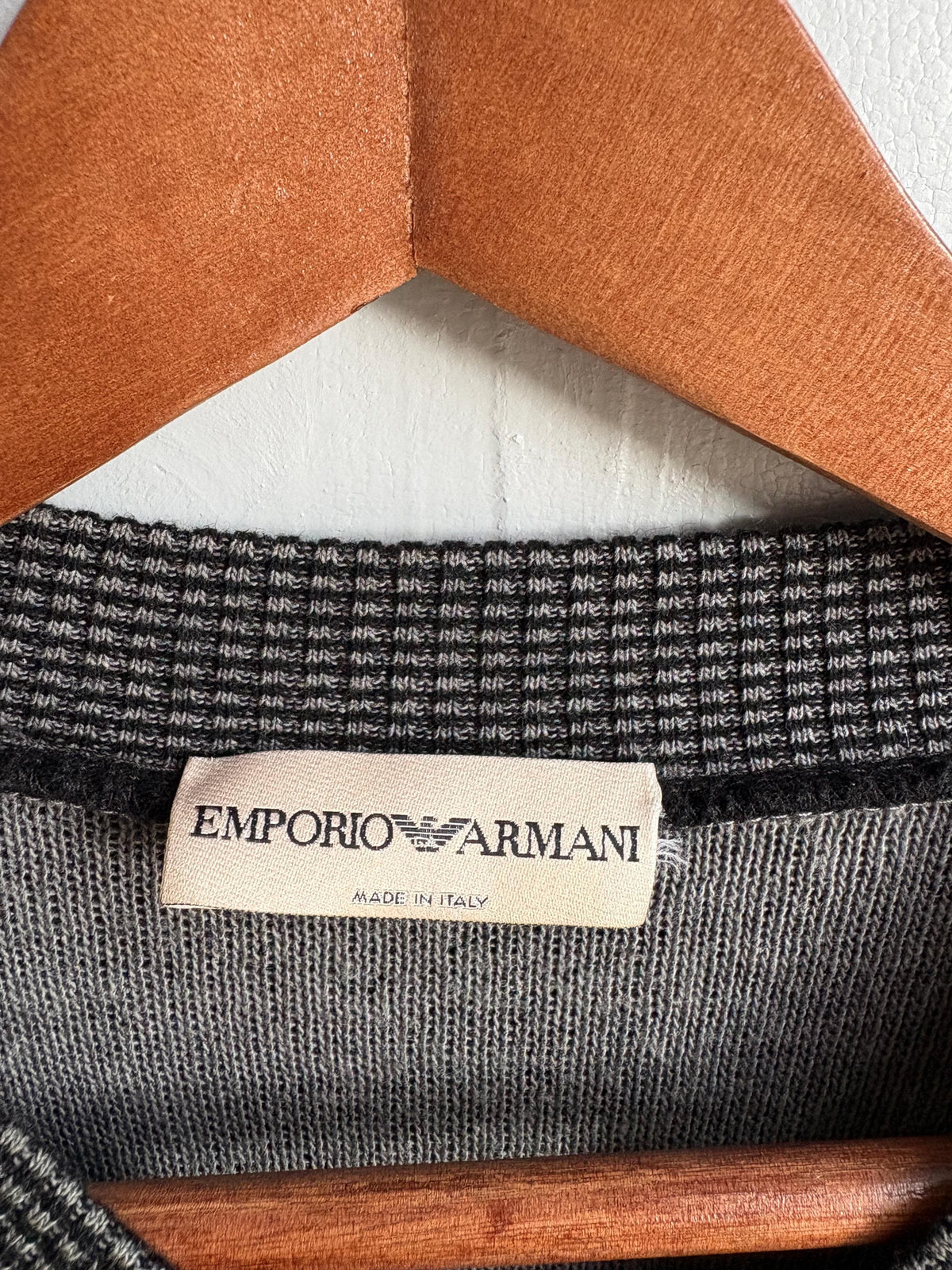 Vintage Emporio Armani Cardigan Black Knit, Designer Wool Blend Sweater,  Women's S