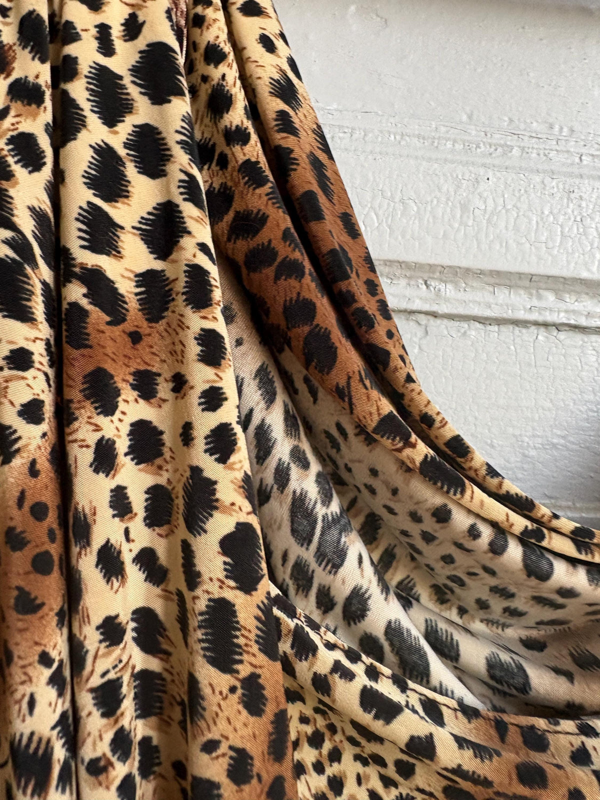 Y2K Leopard Print Cowl Neck Mini Dress, Made in France, Animal Print Bodycon Dress, 2000s Party Dress, Going Out Dress, Mob Wife Aesthetic