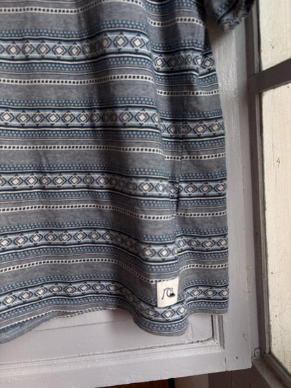 Vintage Quiksilver Tribal Stripe T Shirt, Men's Surf Tee, Festival Shirt, Y2K Skate T Shirt, Size L