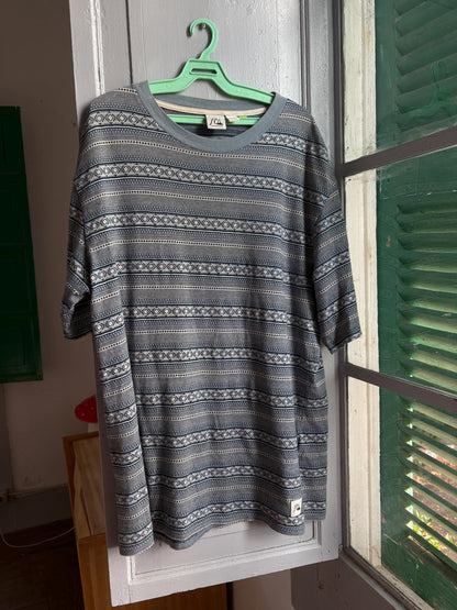Vintage Quiksilver Tribal Stripe T Shirt, Men's Surf Tee, Festival Shirt, Y2K Skate T Shirt, Size L
