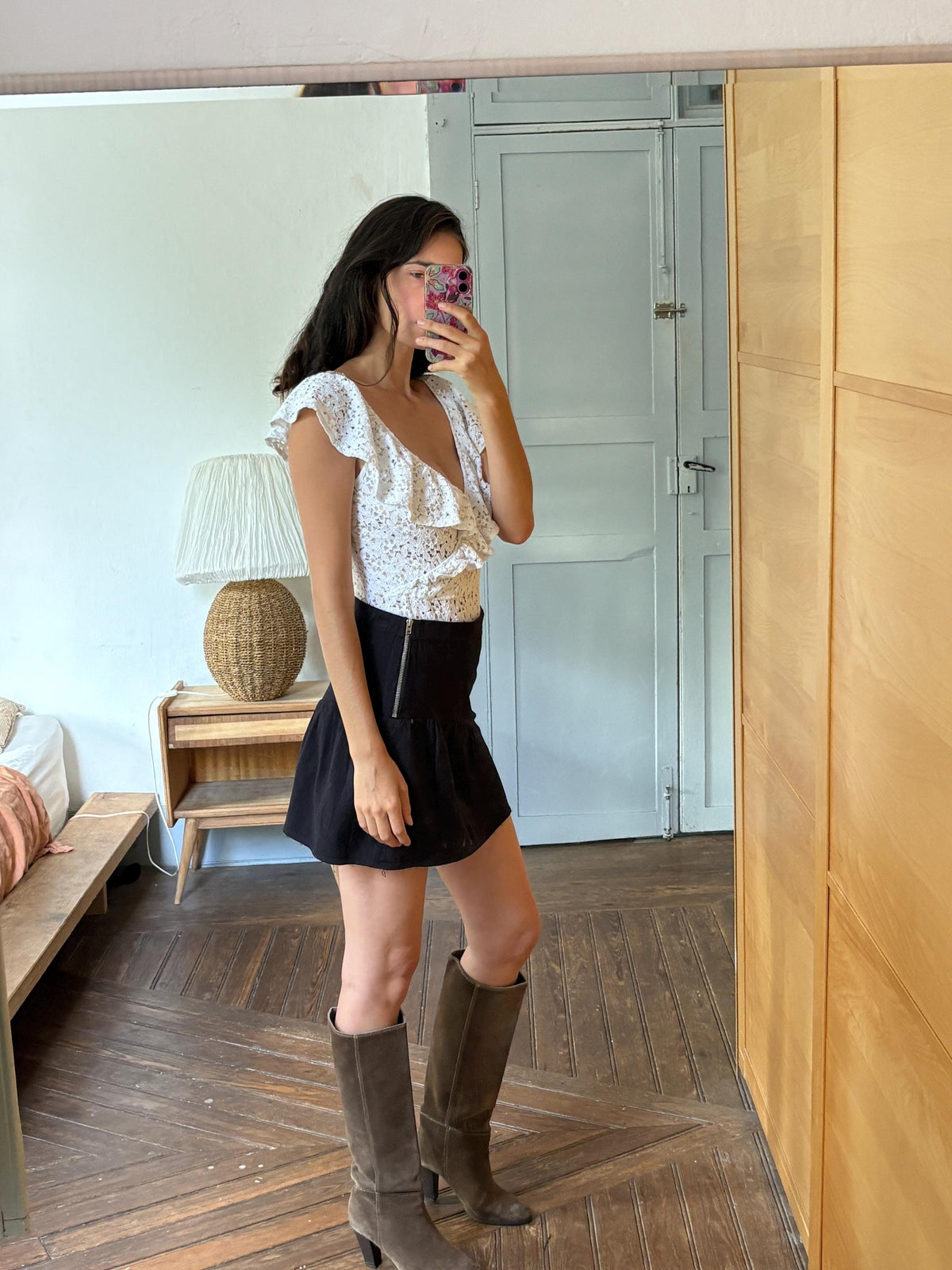 Black Mini Skirt, Cotton A Line Skirt, Y2K Minimalist Skirt, Casual Summer Skirt, Everyday Wardrobe Essential, EU 38