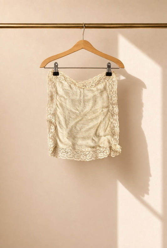 Vintage Silk Lace Handkerchief, Antique Bridal Hankie, Cottagecore Keepsake, Victorian Style Lace Handkerchief, Romantic Gift
