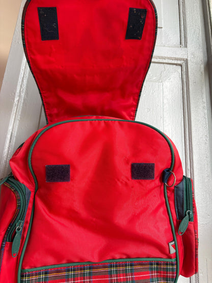 Vintage Disney Minnie Mouse Kids Backpack, Tartan School Bag, Red Minnie Backpack, 90s Disney Rucksack, Children's Book Bag