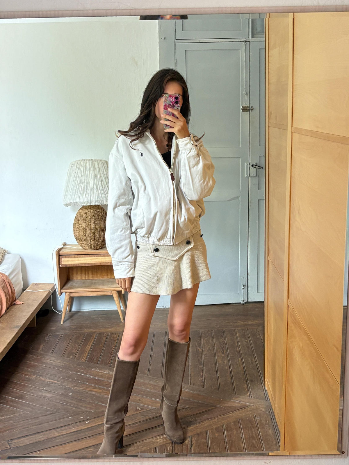 Vintage Polo Ralph Lauren Jacket, Beige Harrington Jacket, Plaid Lined Cotton Jacket, Men's Classic Zip Jacket, Preppy Old Money Coat