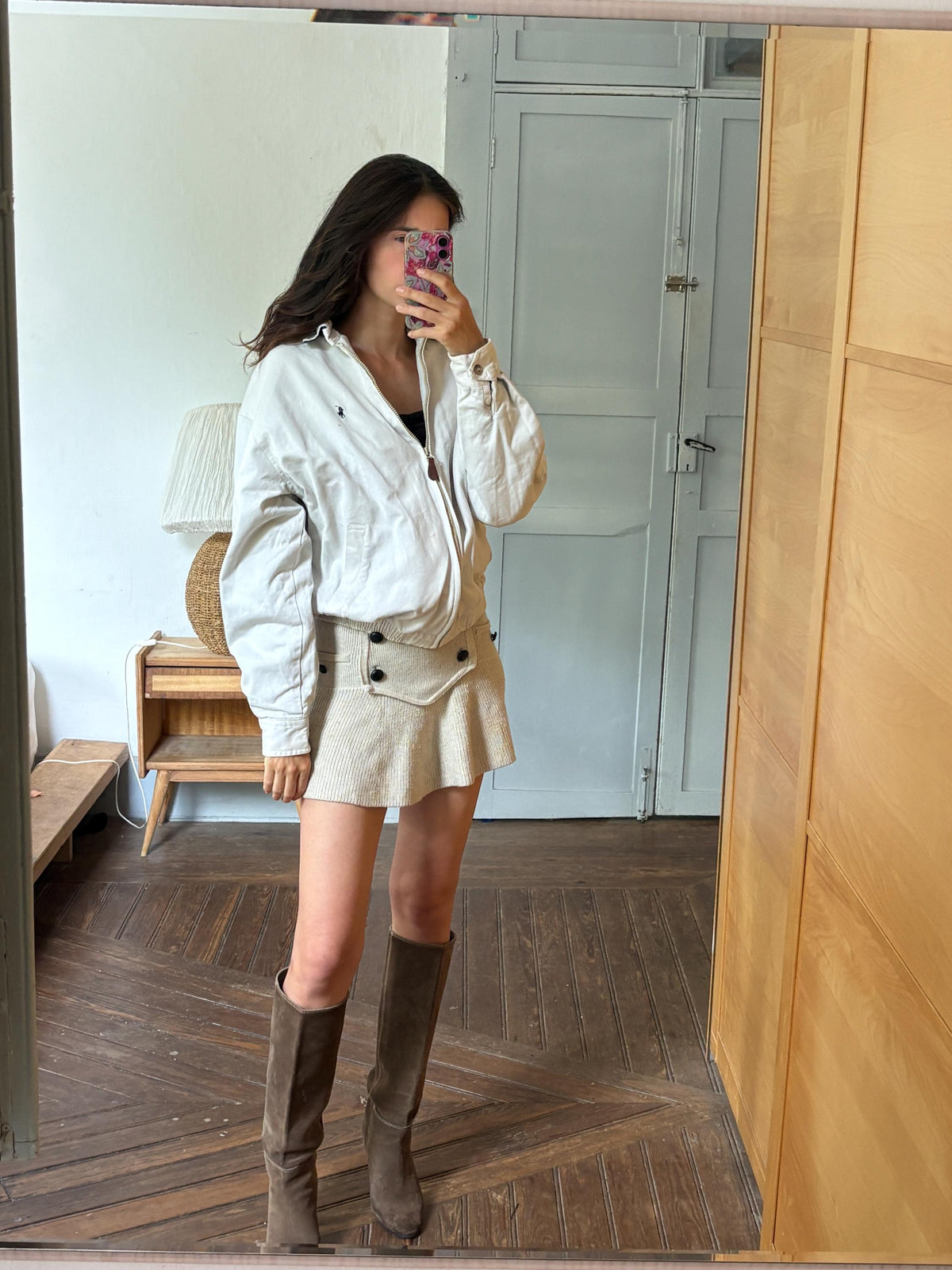 Vintage Polo Ralph Lauren Jacket, Beige Harrington Jacket, Plaid Lined Cotton Jacket, Men's Classic Zip Jacket, Preppy Old Money Coat