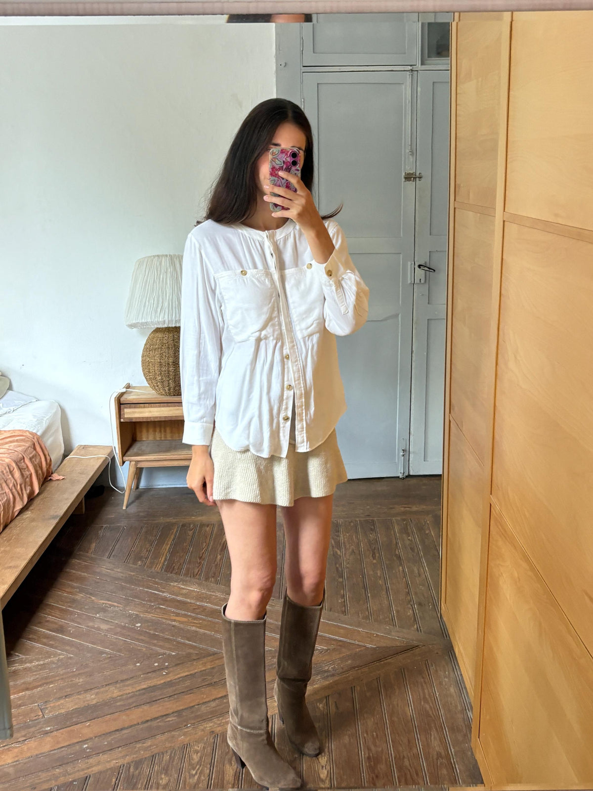 Massimo Dutti White Button Up Shirt, Minimalist Cotton Blouse, Women's White Shirt, Office Shirt,  Luxury Top, Capsule Wardrobe