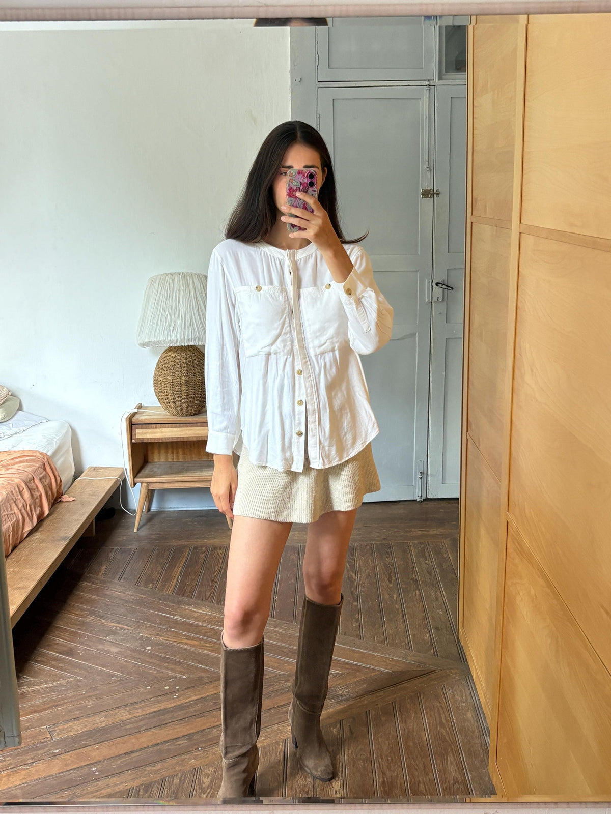 Massimo Dutti White Button Up Shirt, Minimalist Cotton Blouse, Women's White Shirt, Office Shirt,  Luxury Top, Capsule Wardrobe