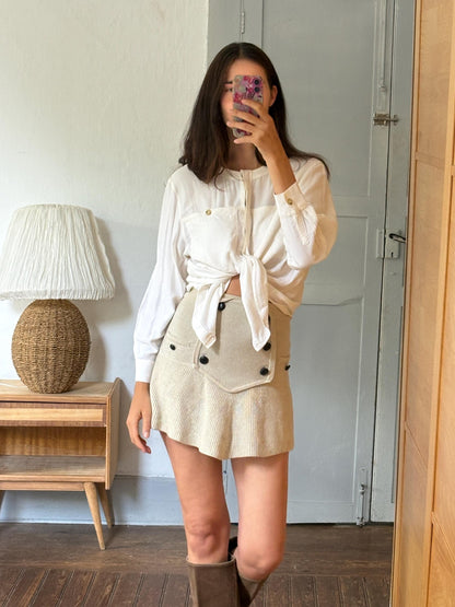 Massimo Dutti White Button Up Shirt, Minimalist Cotton Blouse, Women's White Shirt, Office Shirt,  Luxury Top, Capsule Wardrobe