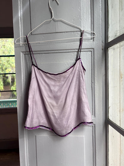 Vintage Silk Camisole Top, Pink Sequin Cami, Y2K Silk Tank Top, Fairy Grunge, Party Top, Women's Vintage Lingerie Style