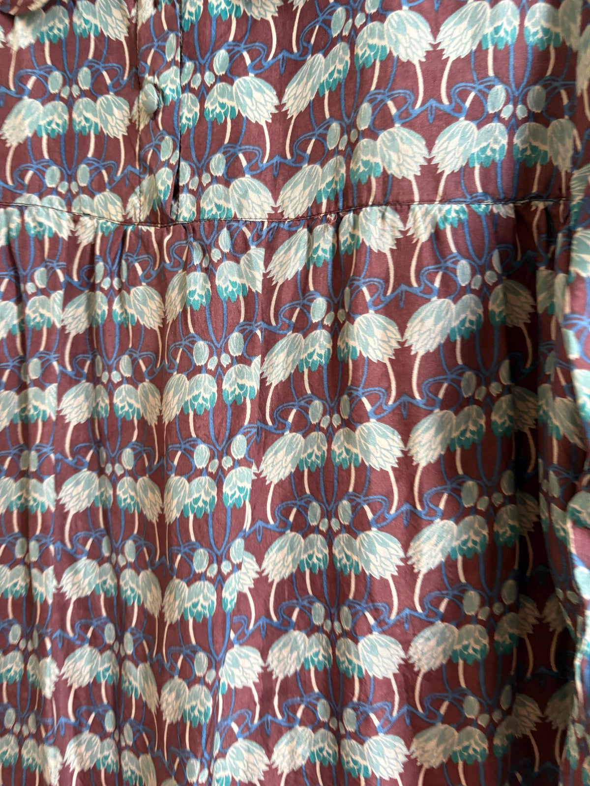 Laga 100% Silk Dress, Printed Silk Mini Dress, Luxury Secondhand Dress, Romantic Collar, Women's Size S
