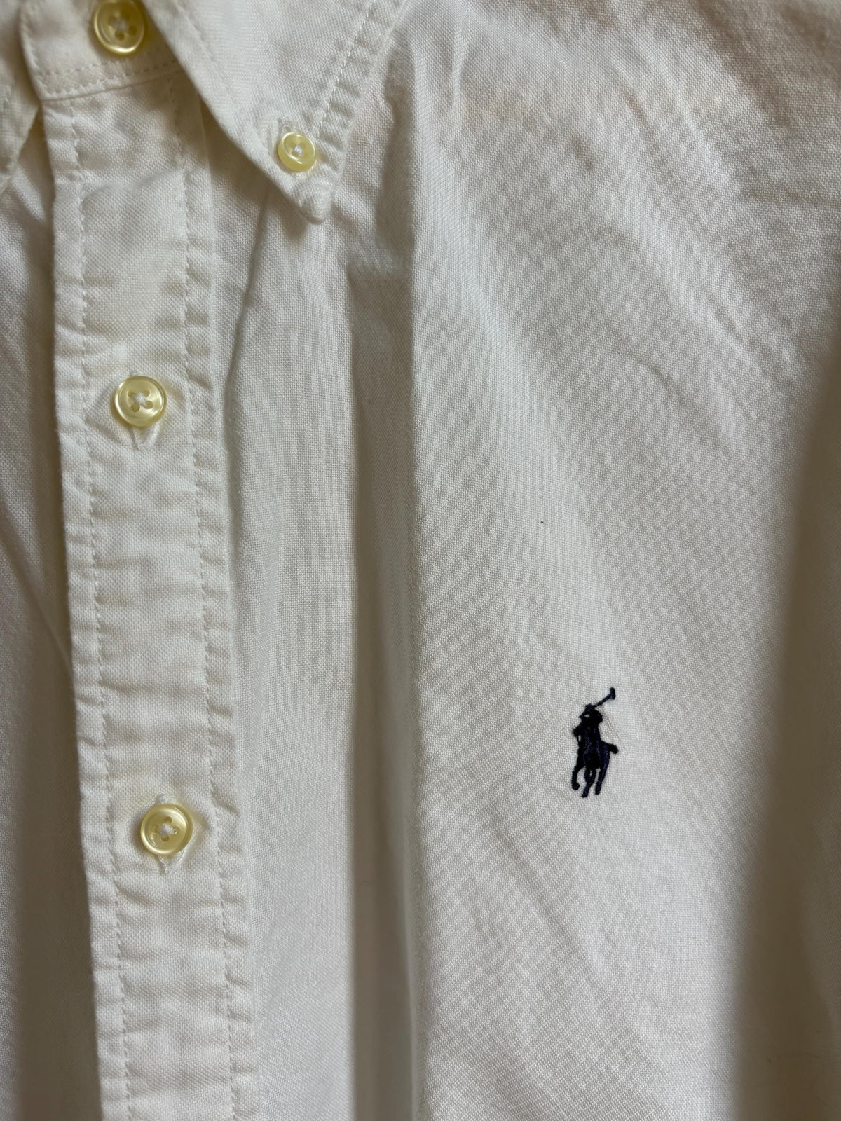 Polo Ralph Lauren Classic Fit Oxford Shirt, White Button Down Short Sleeve, Men's XL, Thick Cotton, Preppy Essential