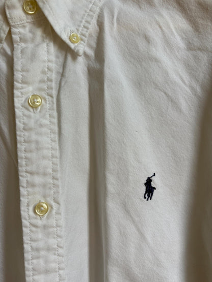 Polo Ralph Lauren Classic Fit Oxford Shirt, White Button Down Short Sleeve, Men's XL, Thick Cotton, Preppy Essential