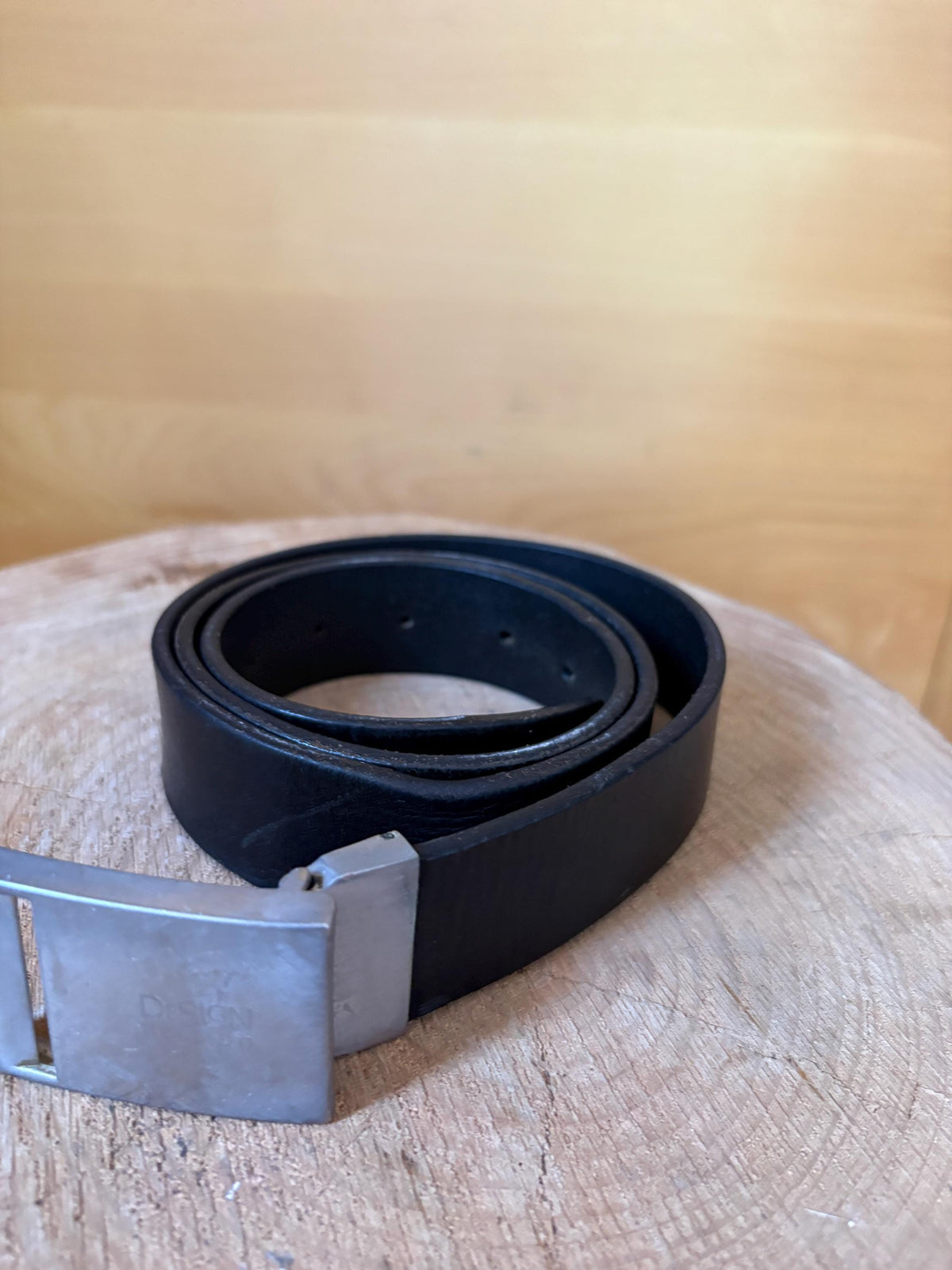 Vintage Bellido Leather Belt, Black Leather Men's Belt, Made in Spain, Minimalist Belt, Classic Dress Belt, Genuine Leather,  95 / 38