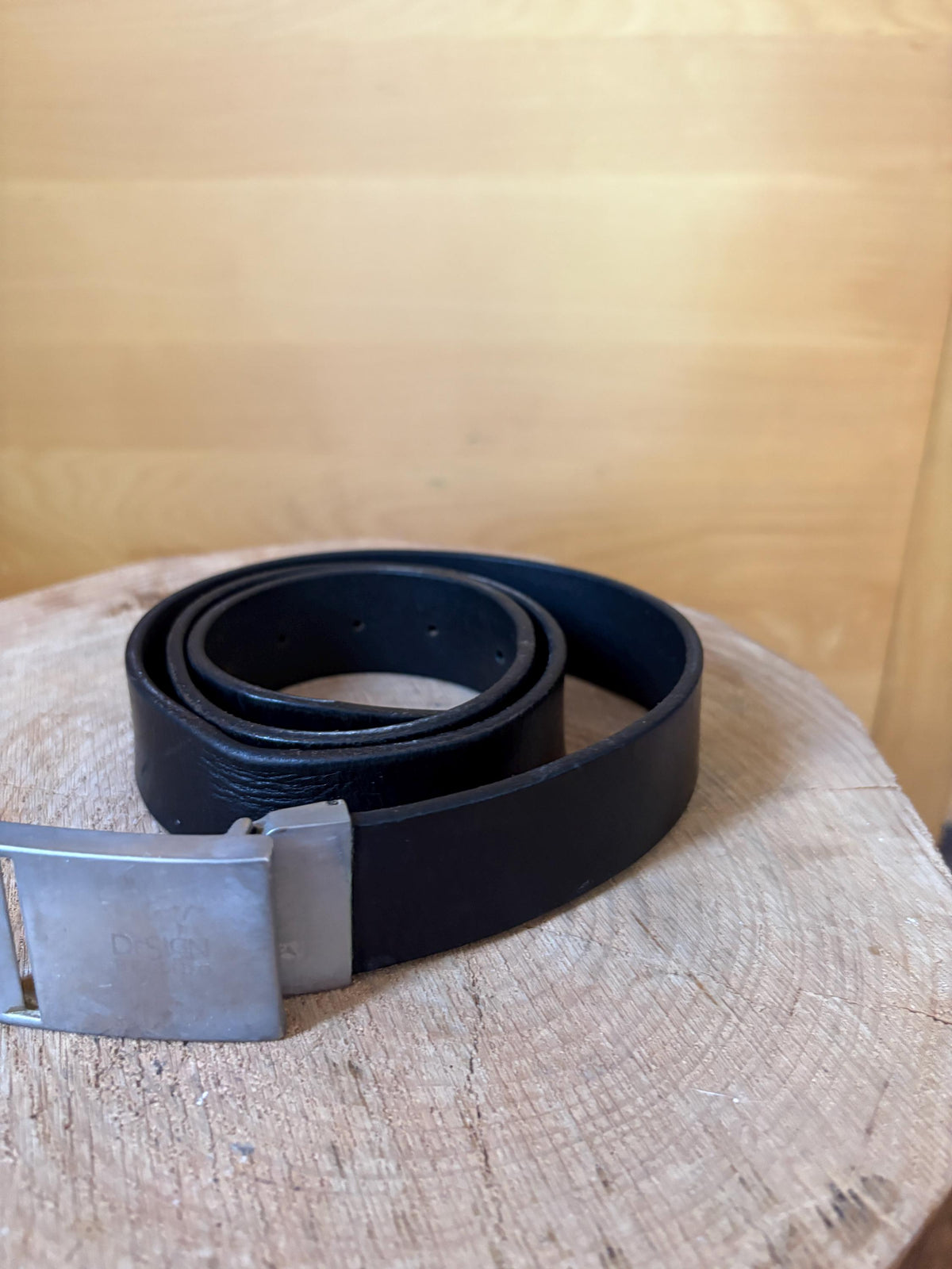 Vintage Bellido Leather Belt, Black Leather Men's Belt, Made in Spain, Minimalist Belt, Classic Dress Belt, Genuine Leather,  95 / 38