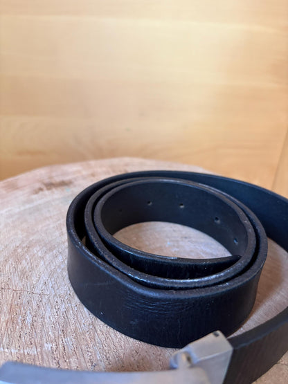 Vintage Bellido Leather Belt, Black Leather Men's Belt, Made in Spain, Minimalist Belt, Classic Dress Belt, Genuine Leather,  95 / 38