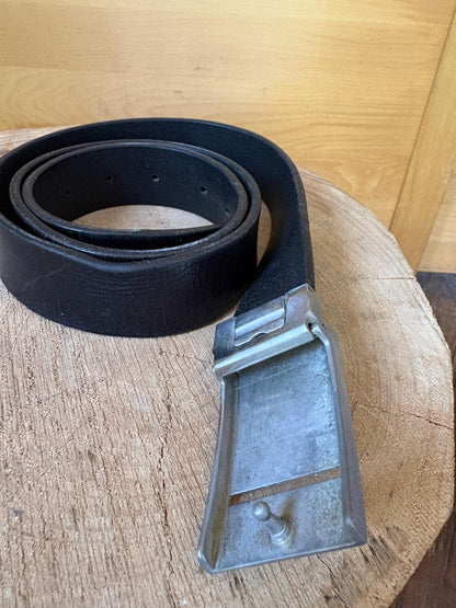 Vintage Bellido Leather Belt, Black Leather Men's Belt, Made in Spain, Minimalist Belt, Classic Dress Belt, Genuine Leather,  95 / 38