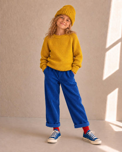 Handmade Mustard Yellow Knitted Jumper & Beanie Set, Vintage Children's Knitwear, Grandma Knit Sweater, Cozy Winter Outfit