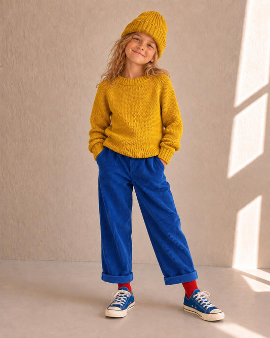 Handmade Mustard Yellow Knitted Jumper & Beanie Set, Vintage Children's Knitwear, Grandma Knit Sweater, Cozy Winter Outfit