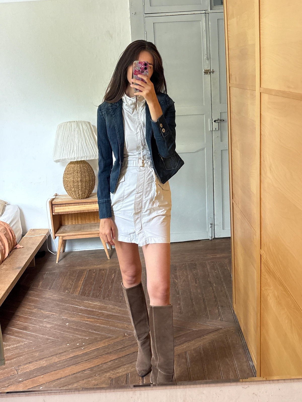 Escada Sport Denim Blazer, Made in Italy Jacket, Dark Wash Cotton Blazer, Designer Denim Jacket, Fitted Y2K Blazer, Luxury Vintage