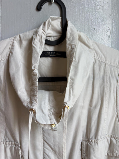 Weekend Max Mara Safari Dress, Utility Shirt Dress, Designer Cotton Dress, Beige Mini Dress, Italian Luxury, Old Money Y2K, Belted Dress