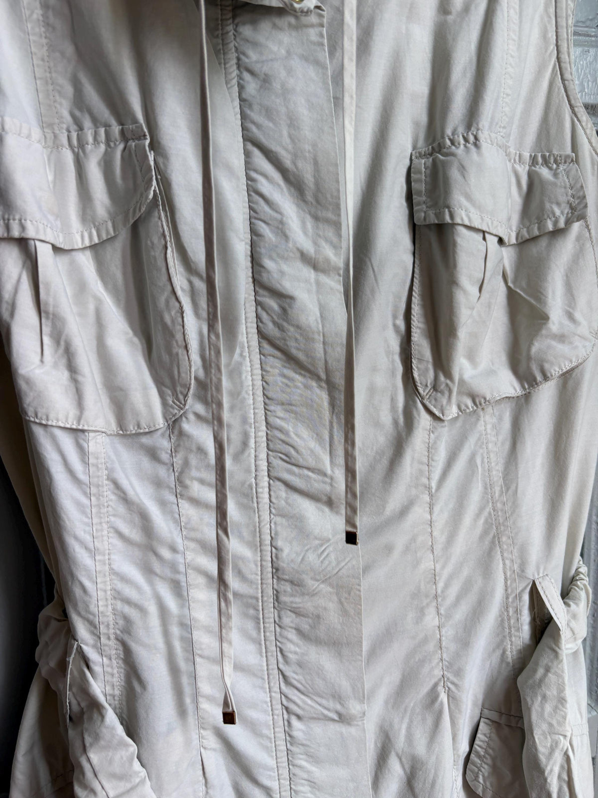 Weekend Max Mara Safari Dress, Utility Shirt Dress, Designer Cotton Dress, Beige Mini Dress, Italian Luxury, Old Money Y2K, Belted Dress