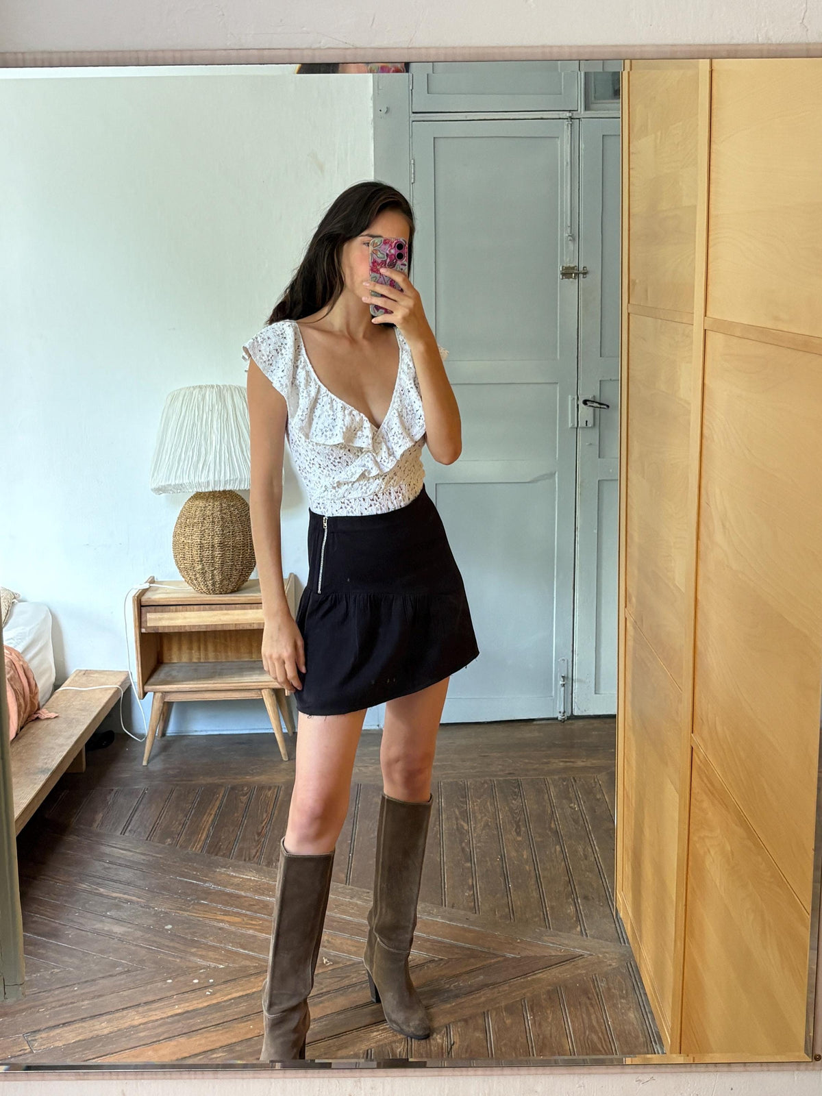 Black Mini Skirt, Cotton A Line Skirt, Y2K Minimalist Skirt, Casual Summer Skirt, Everyday Wardrobe Essential, EU 38