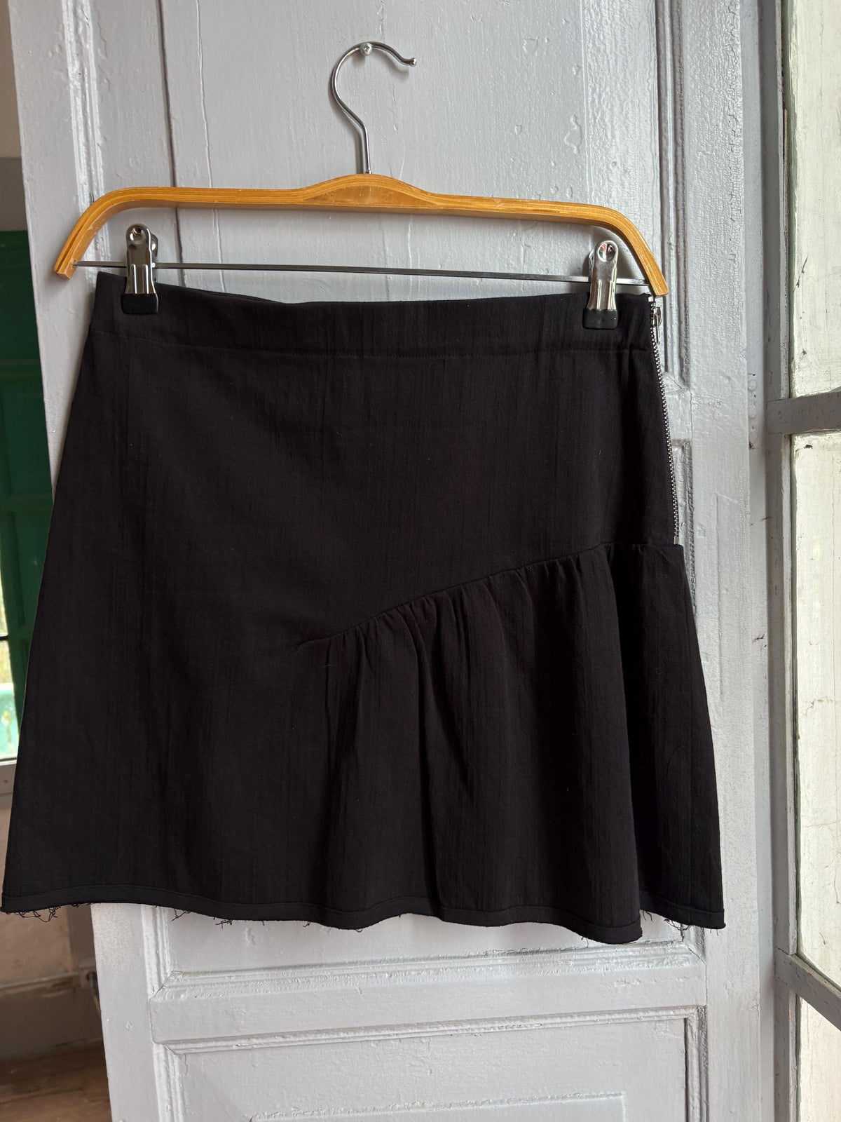 Black Mini Skirt, Cotton A Line Skirt, Y2K Minimalist Skirt, Casual Summer Skirt, Everyday Wardrobe Essential, EU 38