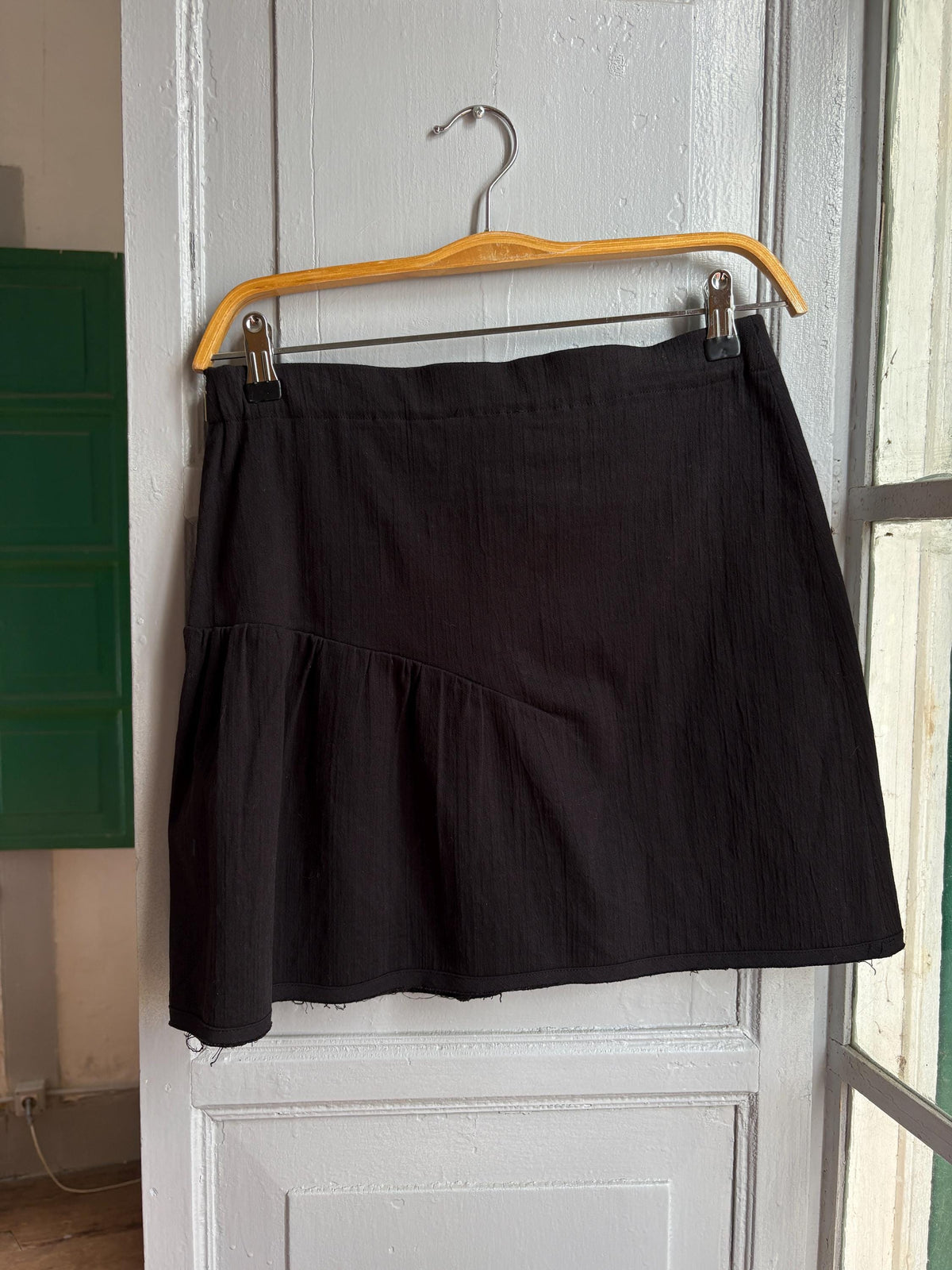 Black Mini Skirt, Cotton A Line Skirt, Y2K Minimalist Skirt, Casual Summer Skirt, Everyday Wardrobe Essential, EU 38