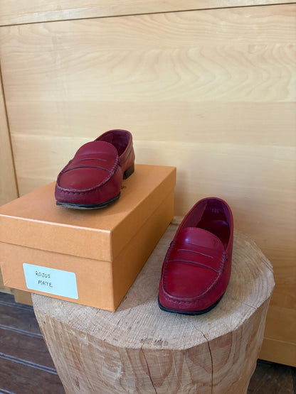 TOD'S Red Leather Loafers | Italian Luxury Penny Loafers | Cherry Red Driving Shoes | Quietly Expensive Energy | EU 36.5