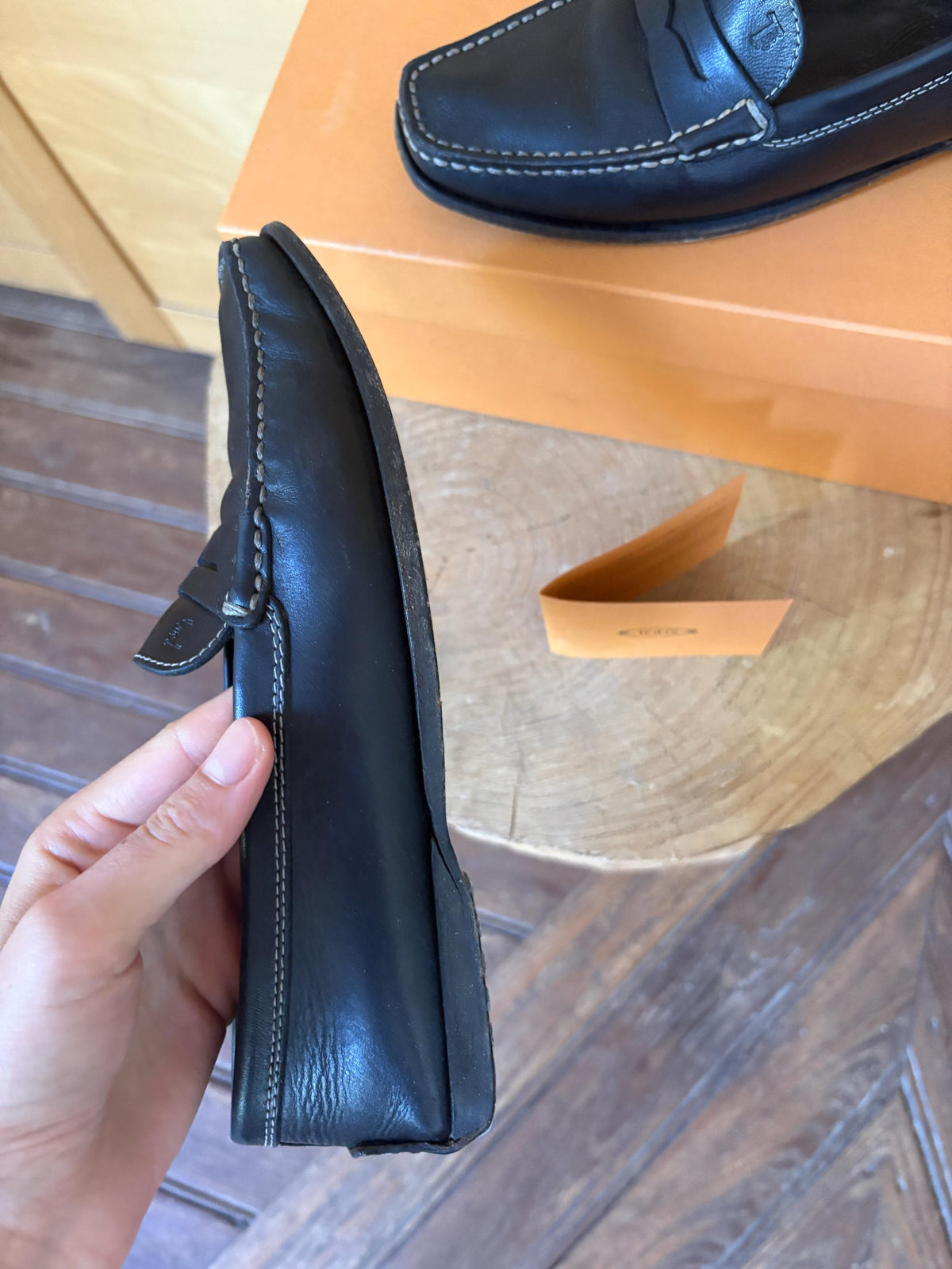 TOD'S Black Leather Penny Loafers | Italian Luxury Shoes | Women's EU 36.5 | Original Box Included
