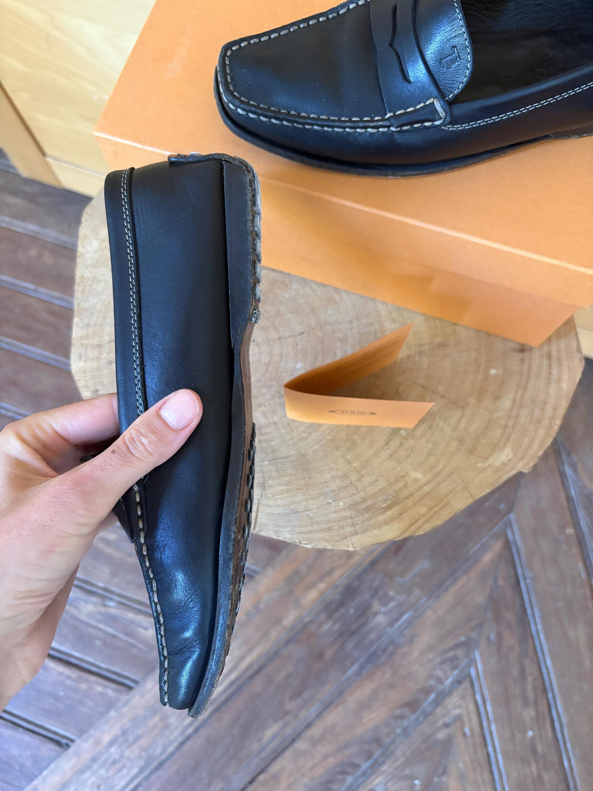 TOD'S Black Leather Penny Loafers | Italian Luxury Shoes | Women's EU 36.5 | Original Box Included