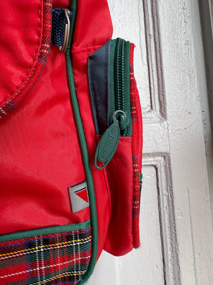 Vintage Disney Minnie Mouse Kids Backpack, Tartan School Bag, Red Minnie Backpack, 90s Disney Rucksack, Children's Book Bag