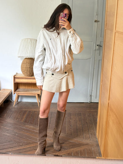 Vintage Polo Ralph Lauren Jacket, Beige Harrington Jacket, Plaid Lined Cotton Jacket, Men's Classic Zip Jacket, Preppy Old Money Coat