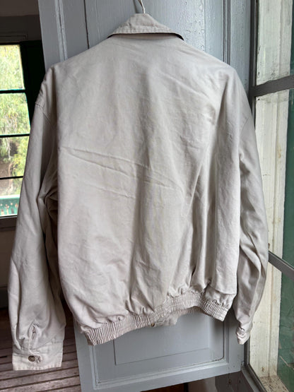Vintage Polo Ralph Lauren Jacket, Beige Harrington Jacket, Plaid Lined Cotton Jacket, Men's Classic Zip Jacket, Preppy Old Money Coat