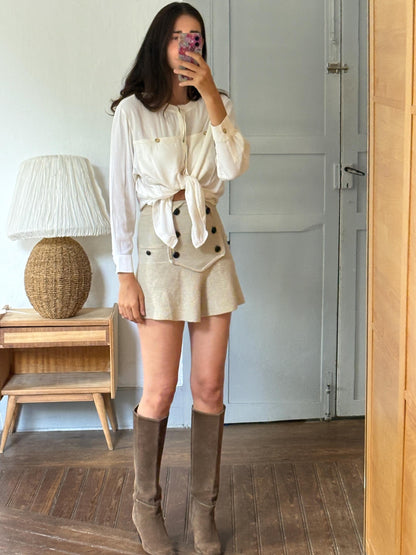 Massimo Dutti White Button Up Shirt, Minimalist Cotton Blouse, Women's White Shirt, Office Shirt,  Luxury Top, Capsule Wardrobe