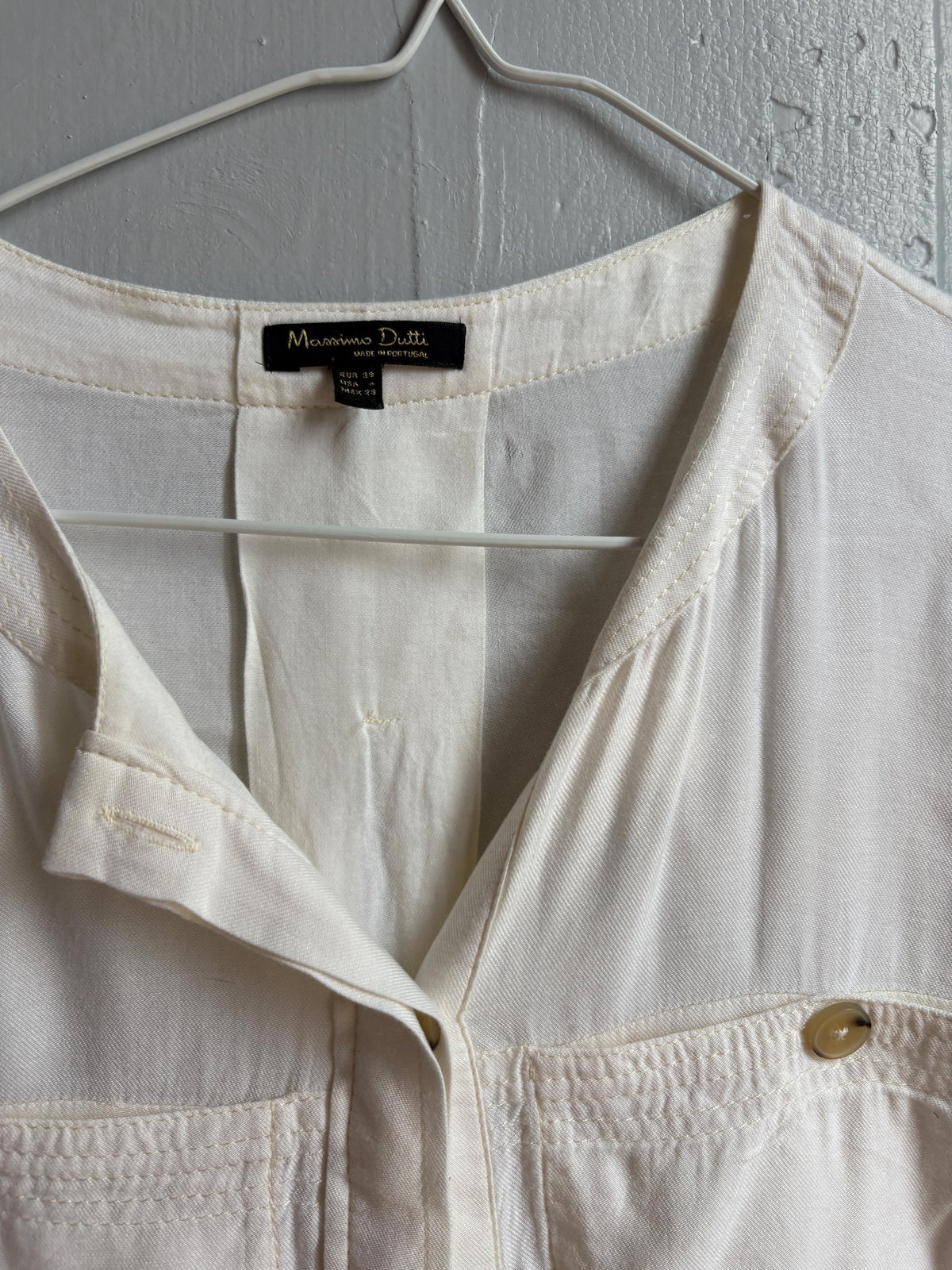 Massimo Dutti White Button Up Shirt, Minimalist Cotton Blouse, Women's White Shirt, Office Shirt,  Luxury Top, Capsule Wardrobe