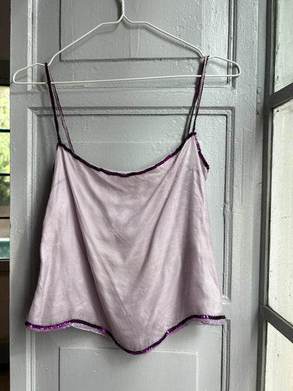 Vintage Silk Camisole Top, Pink Sequin Cami, Y2K Silk Tank Top, Fairy Grunge, Party Top, Women's Vintage Lingerie Style