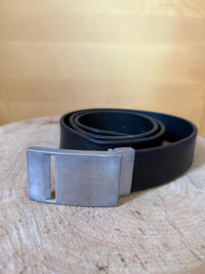 Vintage Bellido Leather Belt, Black Leather Men's Belt, Made in Spain, Minimalist Belt, Classic Dress Belt, Genuine Leather,  95 / 38