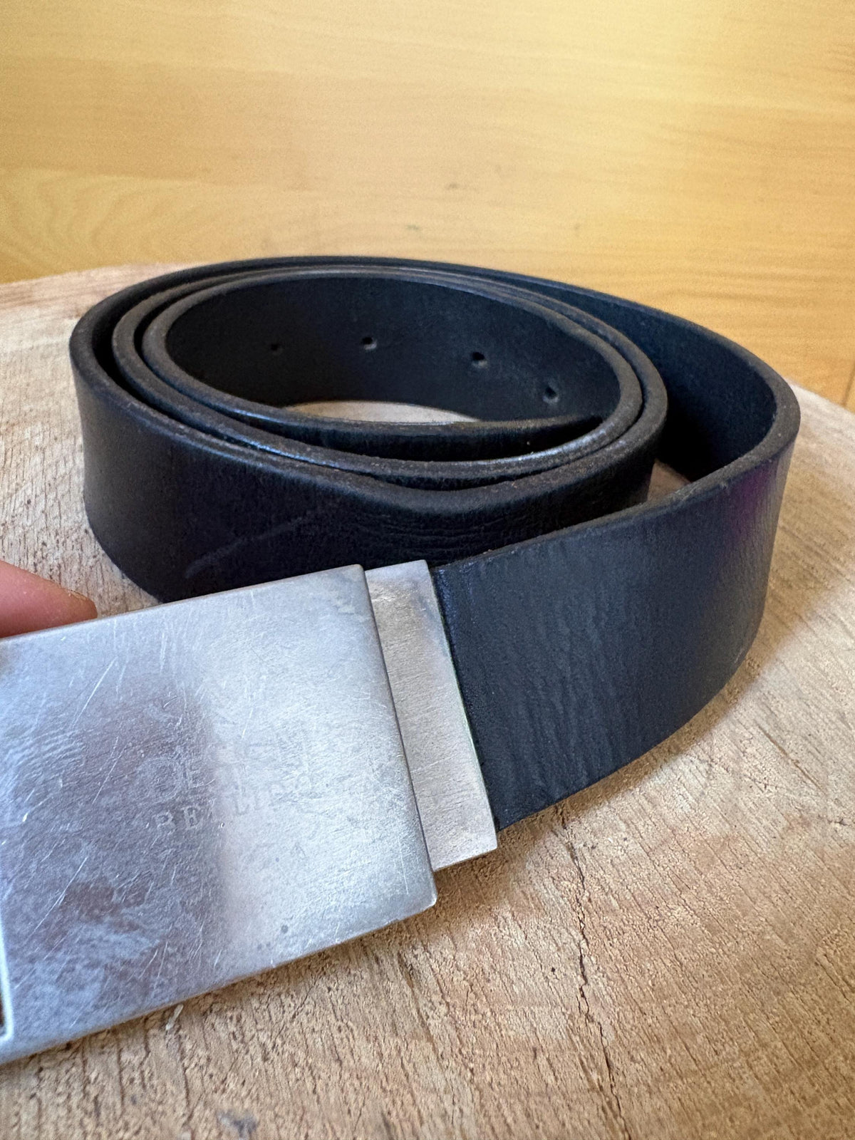 Vintage Bellido Leather Belt, Black Leather Men's Belt, Made in Spain, Minimalist Belt, Classic Dress Belt, Genuine Leather,  95 / 38