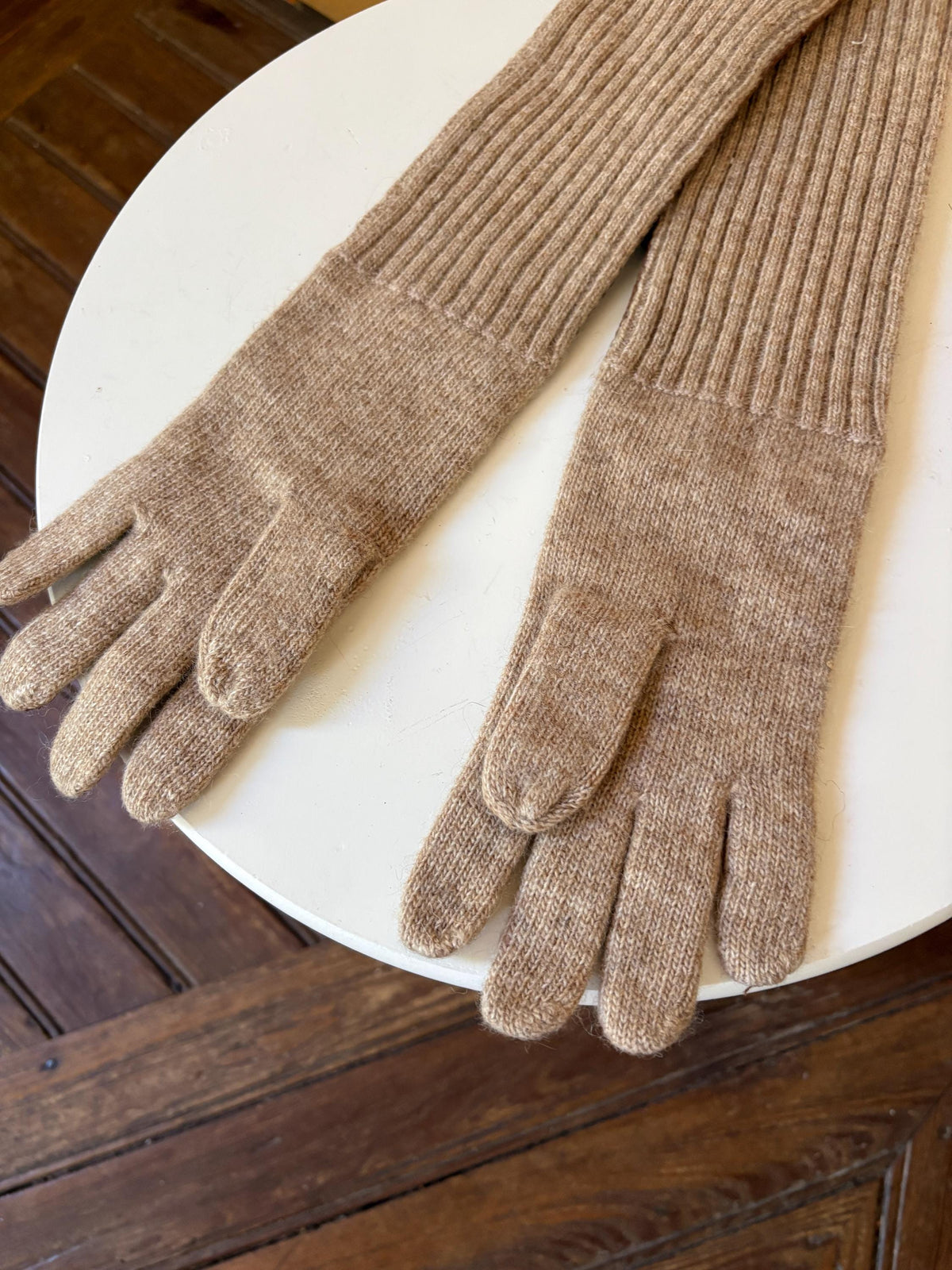 Luxe Long Sheepskin Leather Gloves | Butter Soft | Women's M | Wool Knit | Quiet Main Character Energy