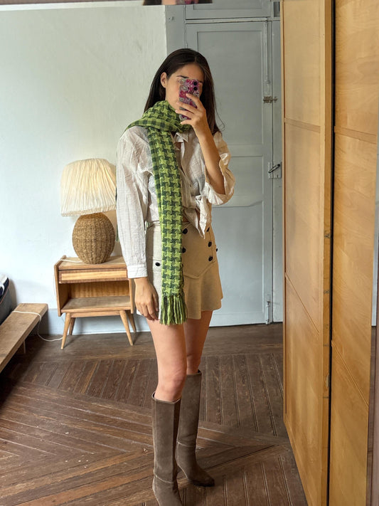 Forest Green Checkered Scarf | Cozy Oversized Winter Scarf | Cottagecore | Soft Everyday Wrap