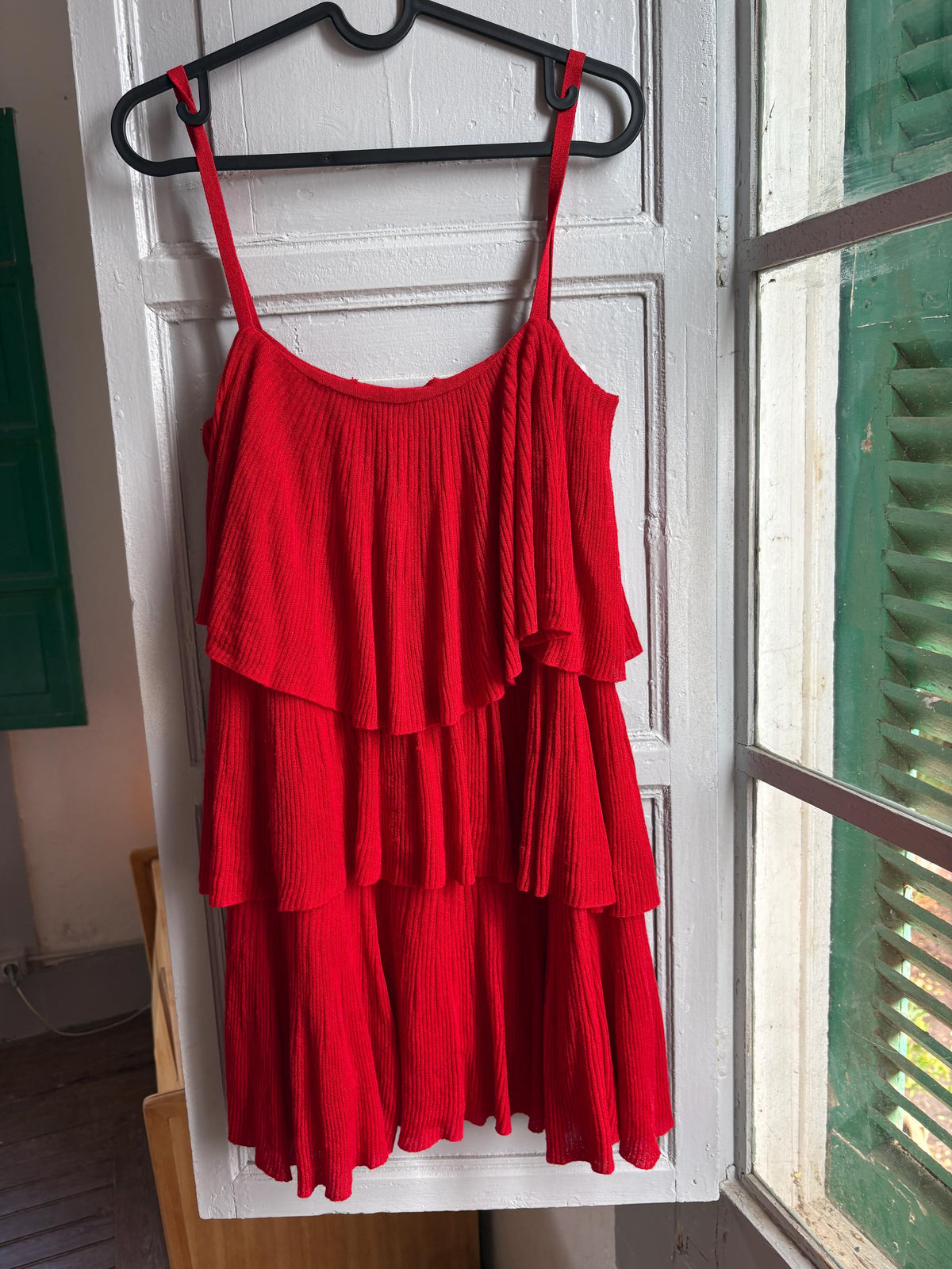 Red Tiered Mini Dress | Layered Ruffle Dress | Roaring 20s Inspired Party Dress